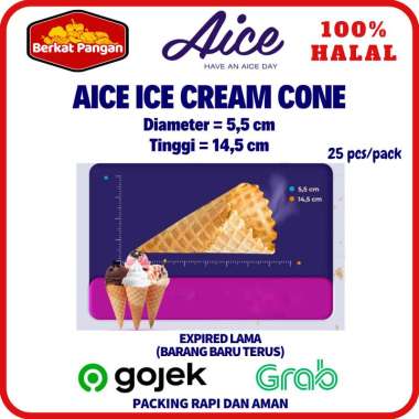 AICE Sugar Cone Ice Cream Waffle isi 25 pcs - Eskrim Cone