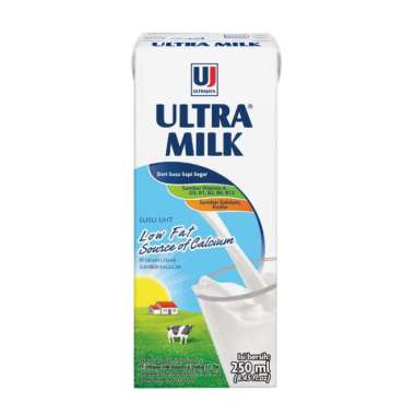 Promo Harga Ultra Milk Susu UHT Low Fat Full Cream 250 ml - Blibli