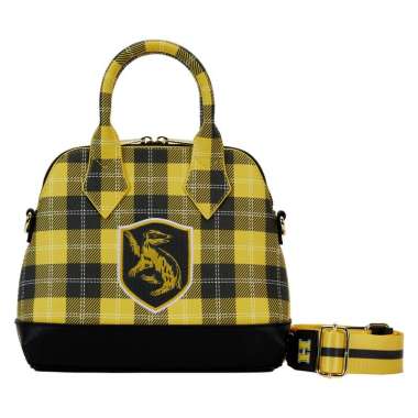 Loungefly WB Harry Potter Hufflepuff Patch Varsity Plaid Crossbody