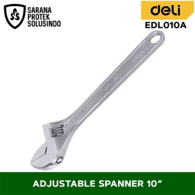 Kunci Inggris 10" Deli Adjustable Spanner Carbon Steel Wrench EDL010A