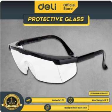 Deli Safety Goggles/Protective Glass / Kacamata Gerinda Clear Bening EDL23901