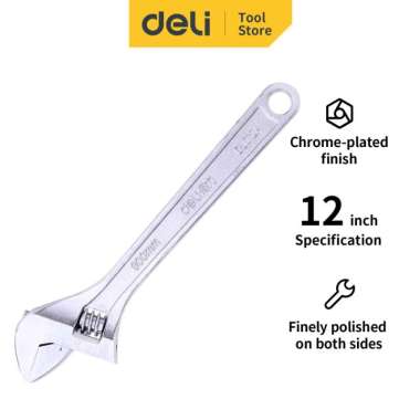Deli Kunci Inggris 12 inch Adjustable Wrench EDL012A
