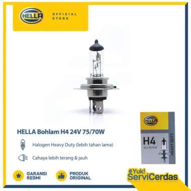 Lampu Mobil HELLA halogen 12V/24V Bohlam Mobil H4 24V 75/70W