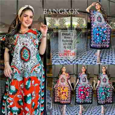 Daster Lowo Jumbo Bangkok RESELETING busui friendly dress rayon Shantung adem halus