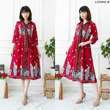 Evercloth Lyora Dress Batik Wanita Dress Wanita Terusan Batik Couple L
