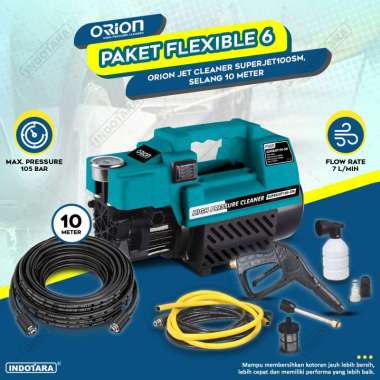 Paket Flexible 6-10 - Orion Superjet100SM - Selang 10 Meter Sky Blue