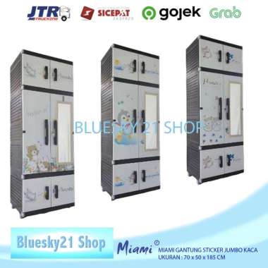 Miami Gantung Sticker Jumbo + Kaca / Lemari Anak Gantung Dengan Kaca