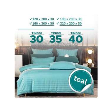 Goto Yume Bed Cover Sprei Bedcover Set Seprei Tencel Premium Lembut 160 X 200 X 35 TEAL