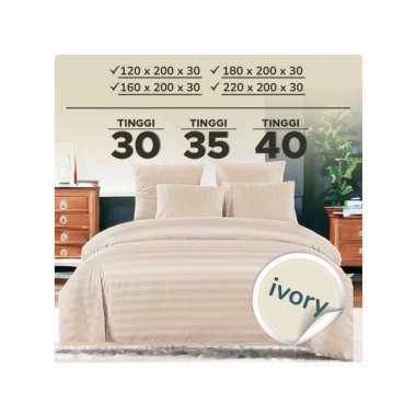 Goto Yume Bed Cover Sprei Bedcover Set Seprei Tencel Premium Lembut 160 X 200 X 35 IVORY