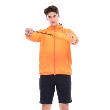 Flexzone Jaket Windbreaker Winder series FJS-005 Jacket Lari Jogging Gym Fitness S Orange