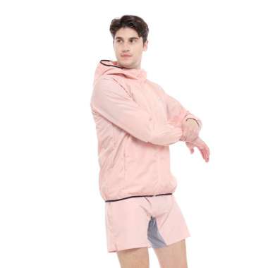 Flexzone Jaket Windbreaker Winder series FJS-005 Jacket Lari Jogging Gym Fitness XXL Pink