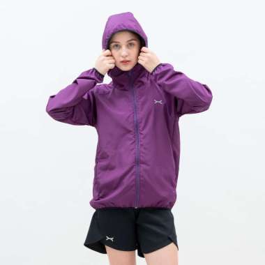 Flexzone Jaket Windbreaker Hoodie Wanita Winder series FJS-505 L Ungu