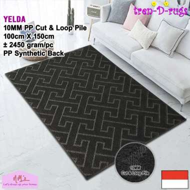 Tren-D-rugs Karpet tebal plush 3d timbul bulu halus alas lantai ruang tamu 100 cm x 150 cm - NMs Yel