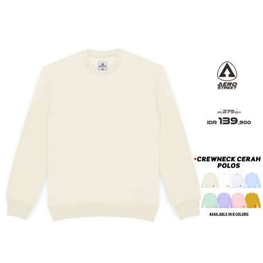 Aerostreet Crewneck Polos Cerah Sweater Sweatshirt NBAAA HIJAU MINT XXL