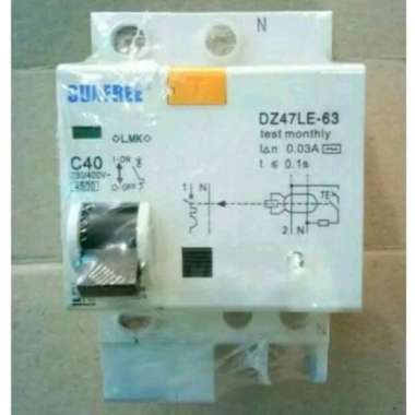 ELCB-RCCB 1 Phase 2 Pole C40A Original Sunfree FEB40N