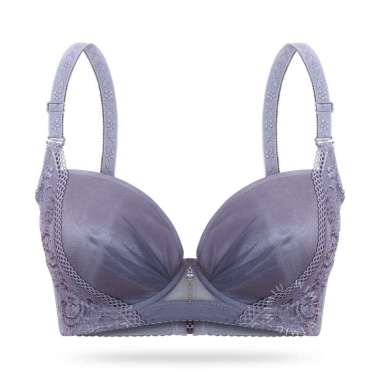 Wimiu BH Pushup BRA Brokat Premium Women Bra Kawat Wanita Busa Tipis 001803 Grey 36