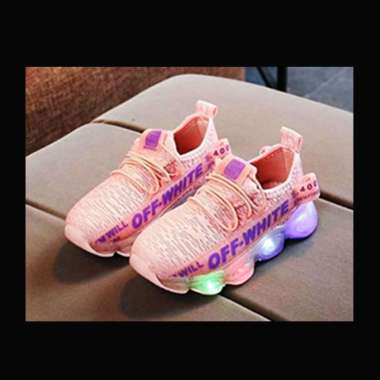 Sepatu Anak Lampu Led Unisex Sporty Kiddo Sneakers (ZH-SS032) 23 PINK