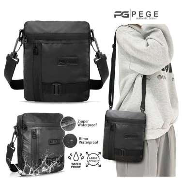 Tas Selempang Bahu Pria Waterproof Anti air PEGE Reiyzo Model Kasual Hitam Polos - PG 8989 Hijau