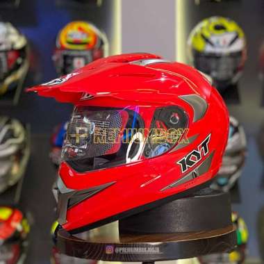 KYT ENDURO SOLID FIRE RED Helm Full Face L Red