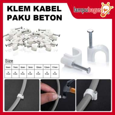 Klem Kabel listrik / Klem Paku Beton / Klem Kabel Clip 8mm