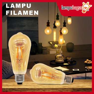 Lampu Filamen Edison 4 Watt ST64 / Lampu Bohlam Edison 4 Watt Fitting E27 Lampu Edison ST64