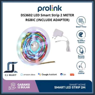 Prolink Smart LED Light Strip RGBIC 2M + Adaptor | Lampu IoT WiFi BT