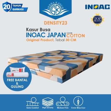 Kasur Busa INOAC Original EON D23 Tebal 30CM Garansi Resmi 20 Tahun Cover Katun 200x180x30