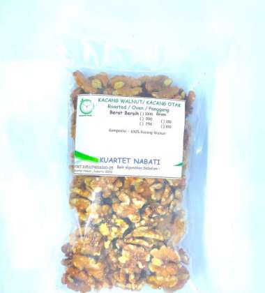 250gr Kuartet Nabati Roasted Walnut - Kacang Otak - Oven - Panggang - Matang