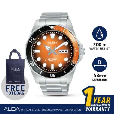 ALBA Jam Tangan Pria AL4547 Automatic Stainless Steel Silver Watch