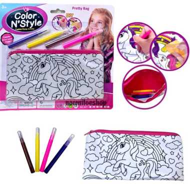 Pensil case DIY mewarnai graffiti spidol warna tempat pensil anak