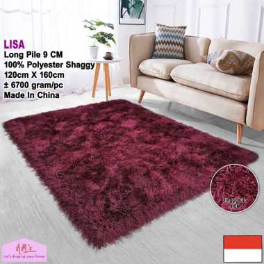 Karpet shaggy polos bulu tebal alas lantai permadani ruang tamu tidur modern 120 cm x 160 cm - NMs M