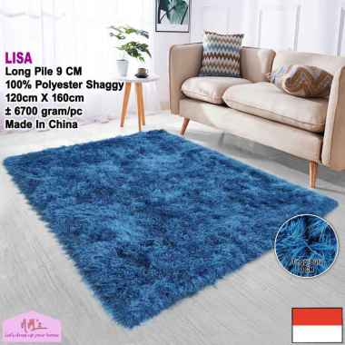 Karpet shaggy polos bulu tebal alas lantai permadani ruang tamu tidur modern 120 cm x 160 cm - NMs B