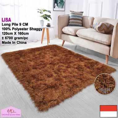 Karpet shaggy polos bulu tebal alas lantai permadani ruang tamu tidur modern 120 cm x 160 cm - NMs L