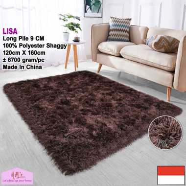 Karpet shaggy polos bulu tebal alas lantai permadani ruang tamu tidur modern 120 cm x 160 cm - NMs D