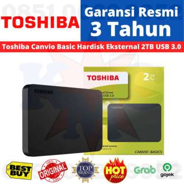 Toshiba Canvio Basic Hard Disk External - Hitam [2TB] Resmi