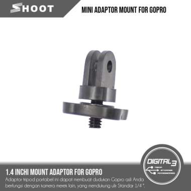 Action Camera 3 Prong to 1/4" Thread Tripod Adaptor Mount Mini Adapter Gopro Holder -