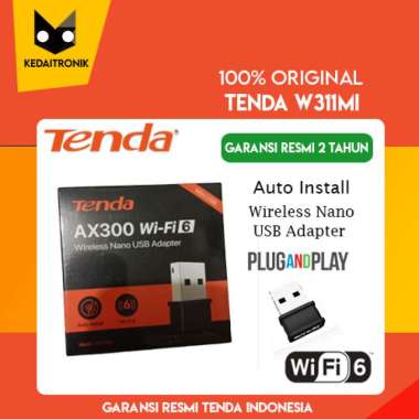 Tenda W311MI Mini Wireless USB Adapter Dongle - Black [150 Mbps] Black