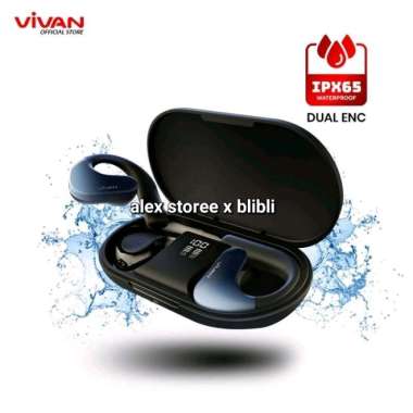 Vivan Sport X Headset Bluetooth Earphone TWS 25Hours Waterproof Black