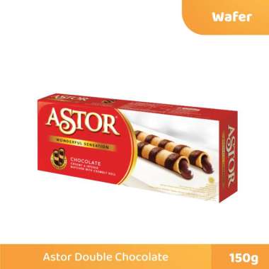 Promo Harga Astor Wafer Roll Double Chocolate 150 gr - Blibli