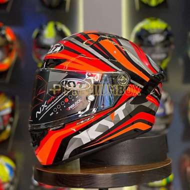 KYT NX Race Race Mood Helm Full Face L Red Fluo