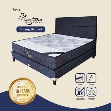 American Pillo Montana Springbed Set 180 x 200 Grey Marble