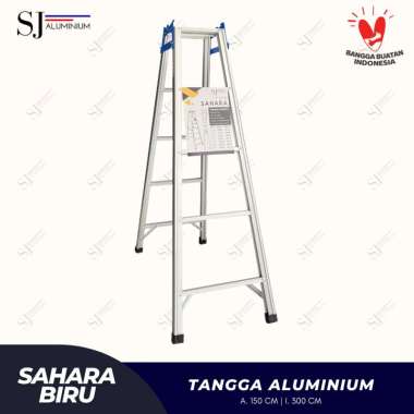 SAHARA - Tangga Lipat Aluminium / Jumbo Aluminium Ladder Biru - 1,5 Meter / 150 CM