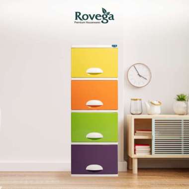 Rovega Lemari Plastik / Kabinet Kido 4 Susun Food Grade CKD-420BN Multicolor -