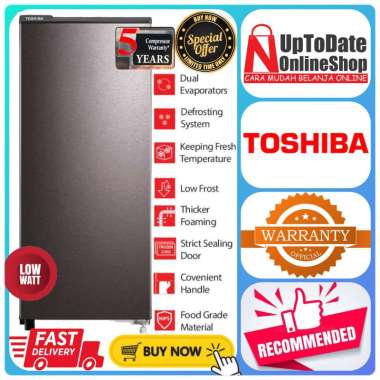 KULKAS TOSHIBA GR-RD235CC-DMF RD235CC 1 PINTU SUPER LOW WATT EXTRA BIG FREEZER LEMARI ES 1 PINTU TOS