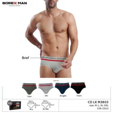 (2 PCS) Sorex Man Celana Dalam Segitiga Pria Seamless Sport CD Cowo Anti Nyeplak M 3803 Random XL-XX
