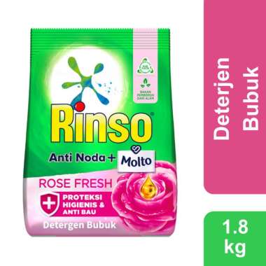 Promo Harga Rinso Anti Noda Deterjen Bubuk + Molto Pink Rose Fresh 1800 gr - Blibli