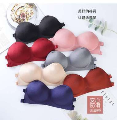 OEM RB-P64 P65 Bra Seamless Tanpa Kawat BH Wanita Push Up Bra / Bra Kancing Depan Tanpa Kawat Bra ta