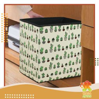 NA Storage Box Organizer Motif / Kotak Penyimpanan Multifungsi / Storage Stool - KULIT CREAM