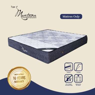 American Pillo Montana Matras Springbed - Abu - abu - Surabaya 200 x 200 Grey Kota Surabaya