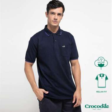 Crocodile COLE 2 - Kaos Kerah Pria Men Polo Original Relax fit - Katun Midnight Blue XL